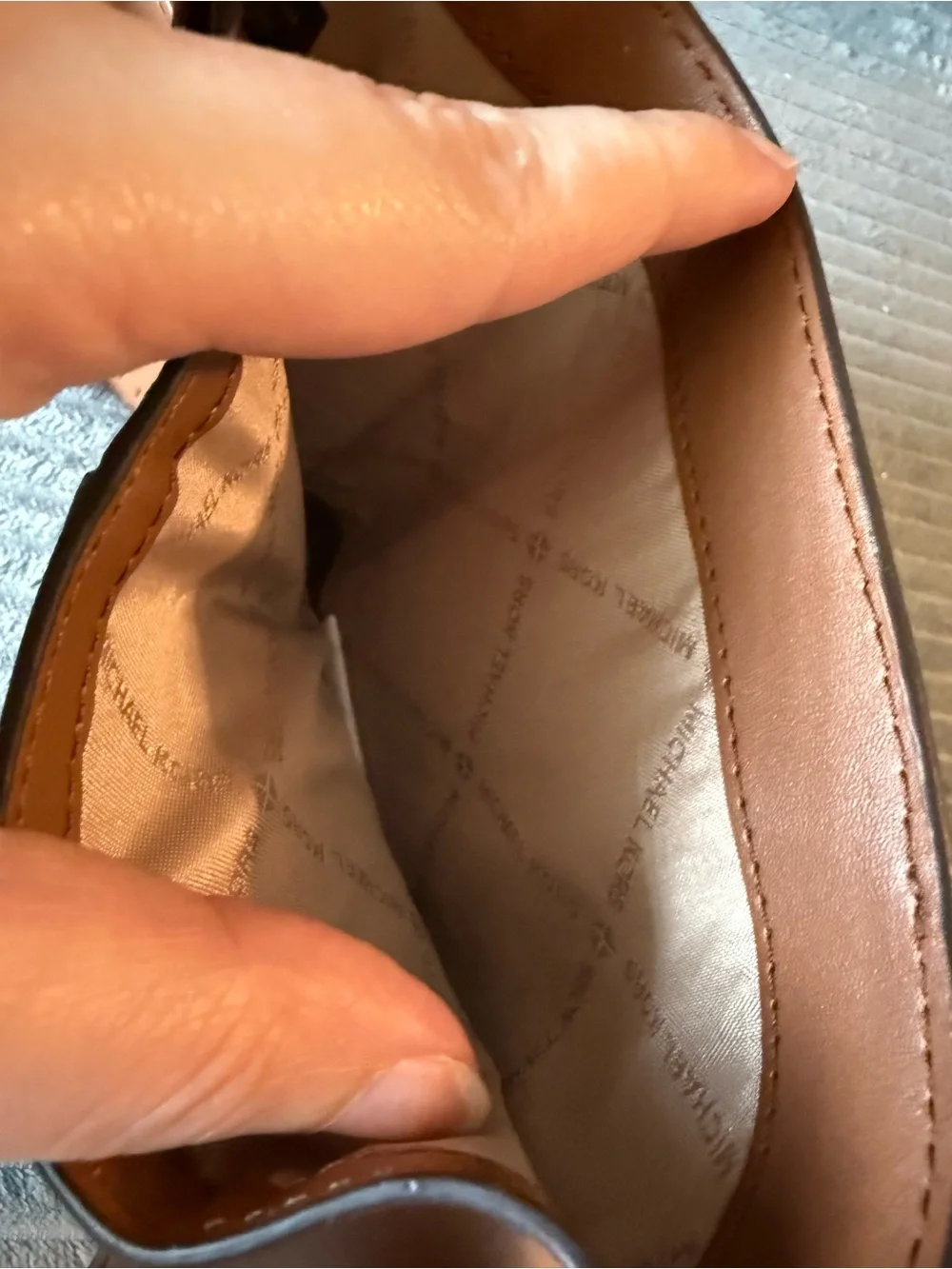 Michael Kors New Tan and Brown Logo-Accented Signature Wallet Carmen Bifold Flap